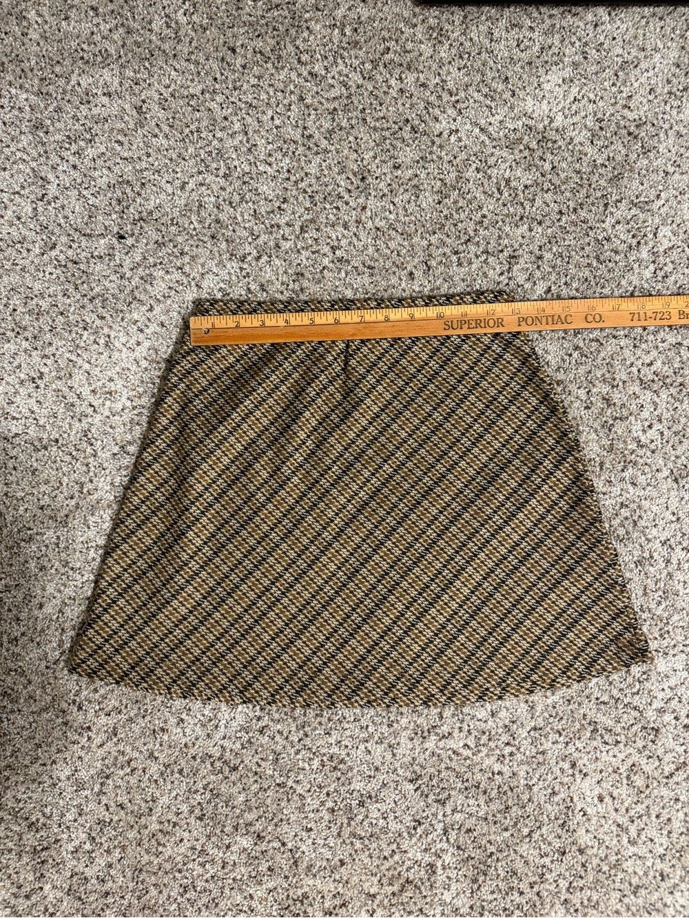 Free People Plaid A-Line Mini Skirt in Brown and Black